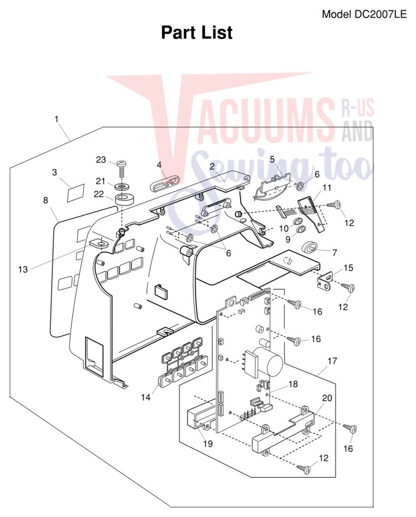 Janome DC2007LE exploded schematic diagram (page 6)