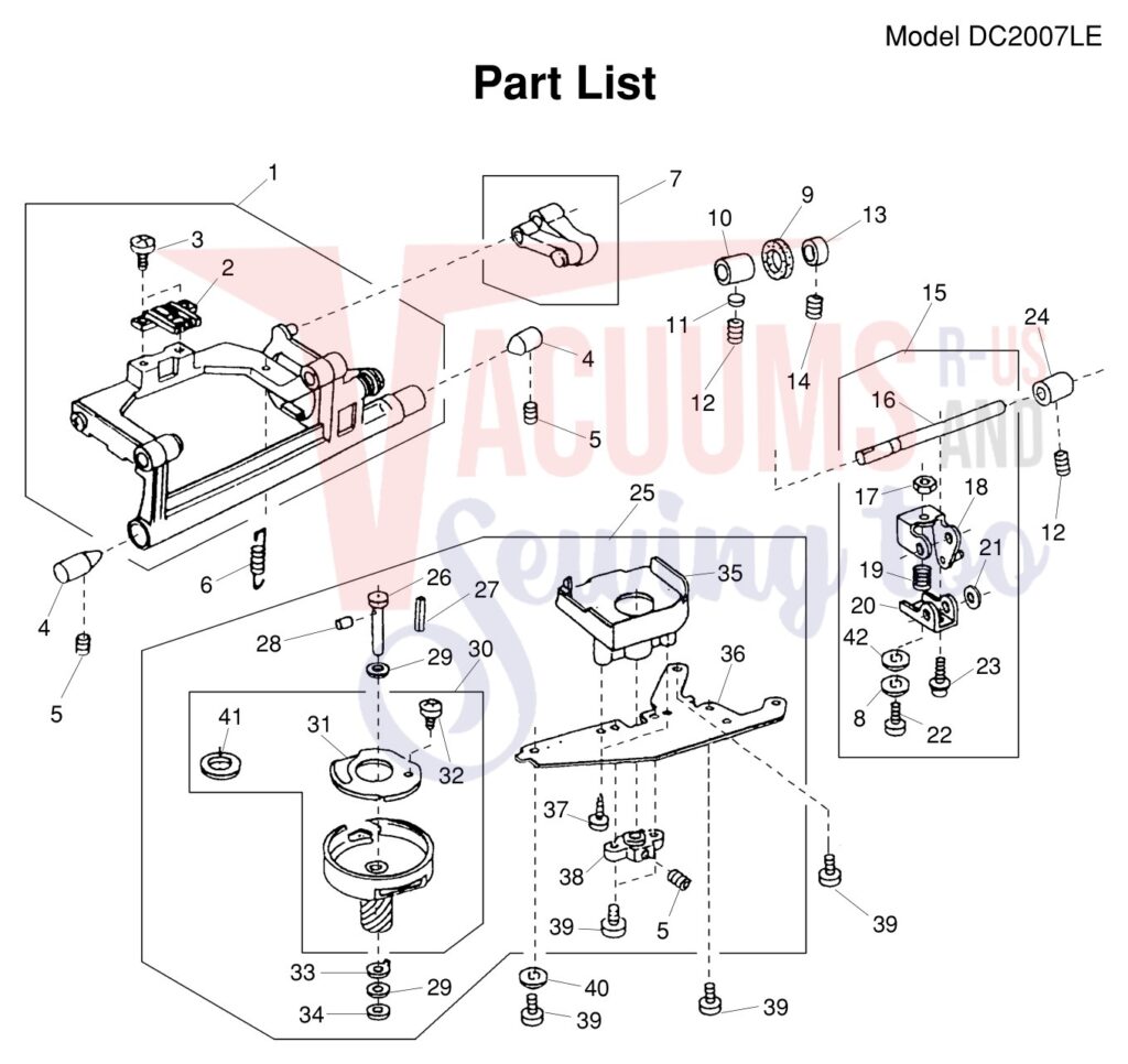Janome DC2007LE exploded schematic diagram (page 7)