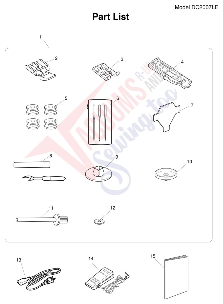 Janome DC2007LE schematic page 9 preview