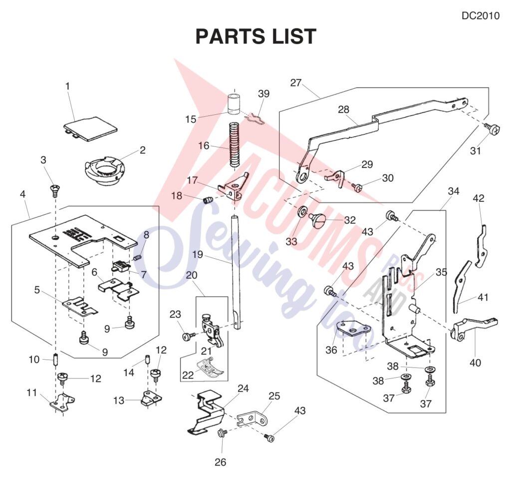 Janome DC2010 exploded schematic diagram (page 6)