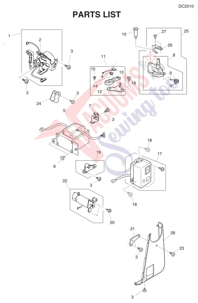 Janome DC2010 exploded schematic diagram (page 8)