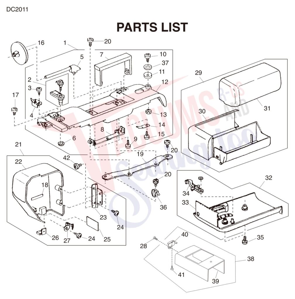 Janome DC2011 exploded schematic diagram (page 1)