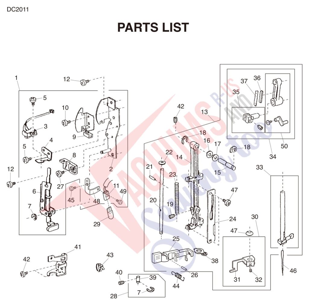 Janome DC2011 exploded schematic diagram (page 2)
