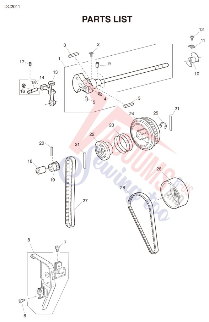 Janome DC2011 exploded schematic diagram (page 3)