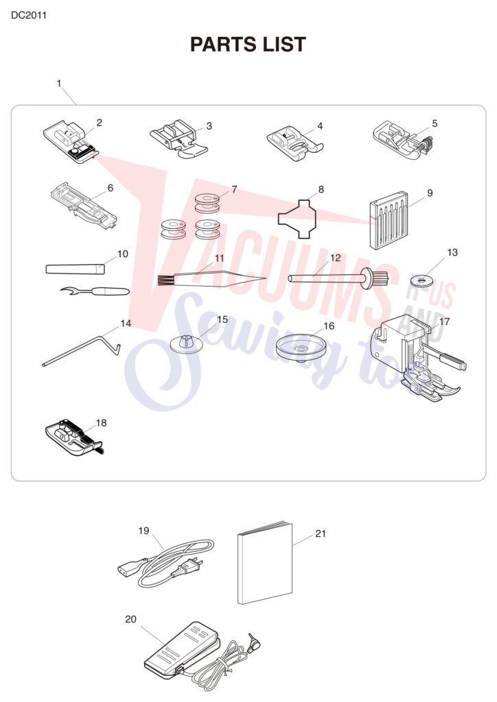 Janome DC2011 exploded schematic diagram (page 9)