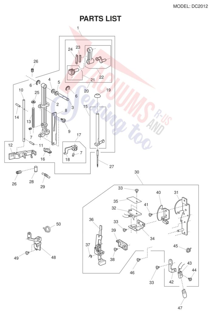 Janome DC2012 exploded schematic diagram (page 2)
