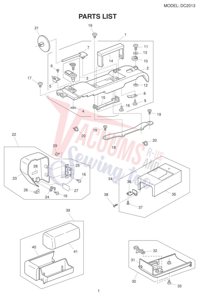 Janome DC2013 exploded schematic diagram (page 1)