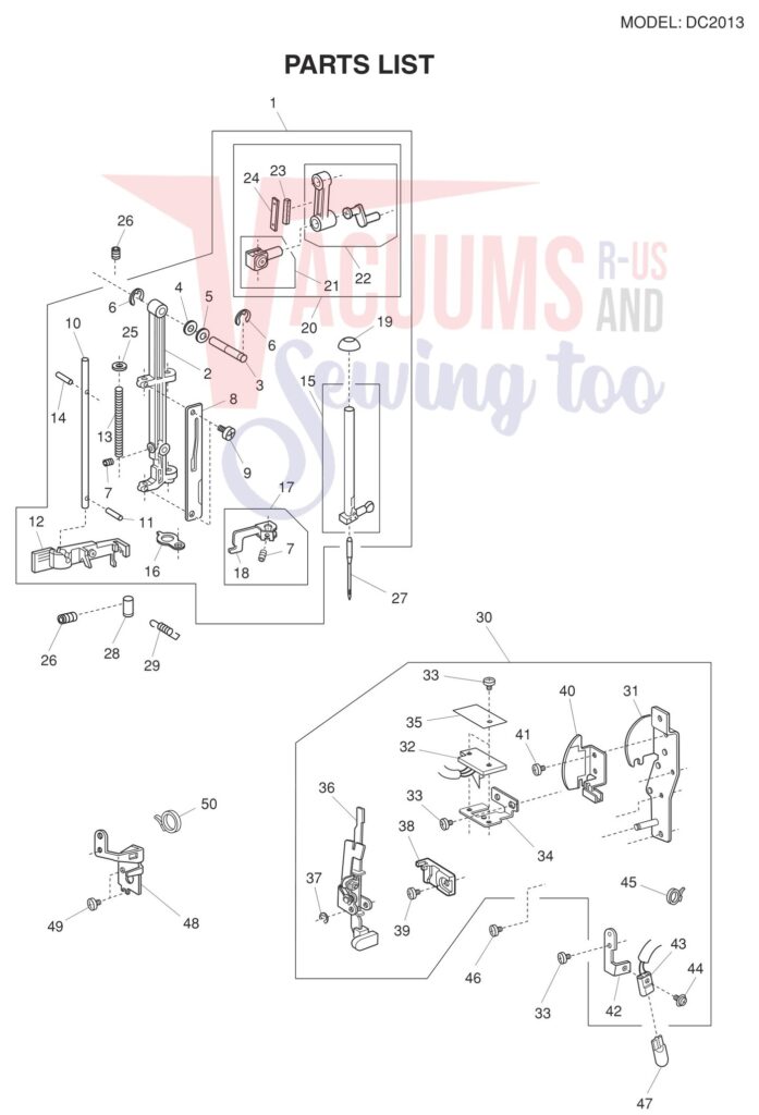 Janome DC2013 exploded schematic diagram (page 2)