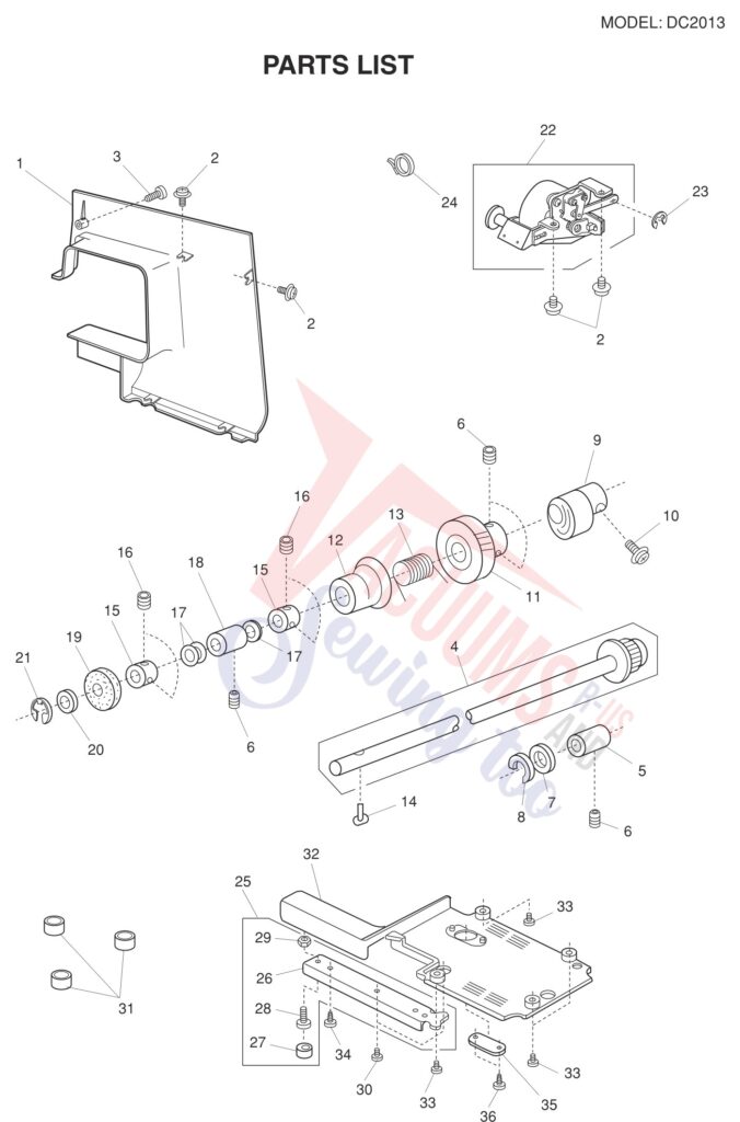 Janome DC2013 exploded schematic diagram (page 5)