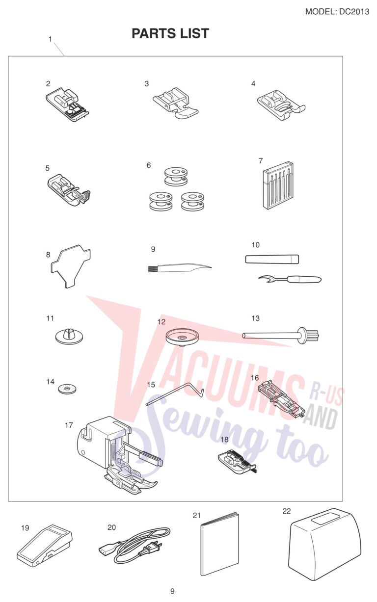 Janome DC2013 schematic page 9 preview