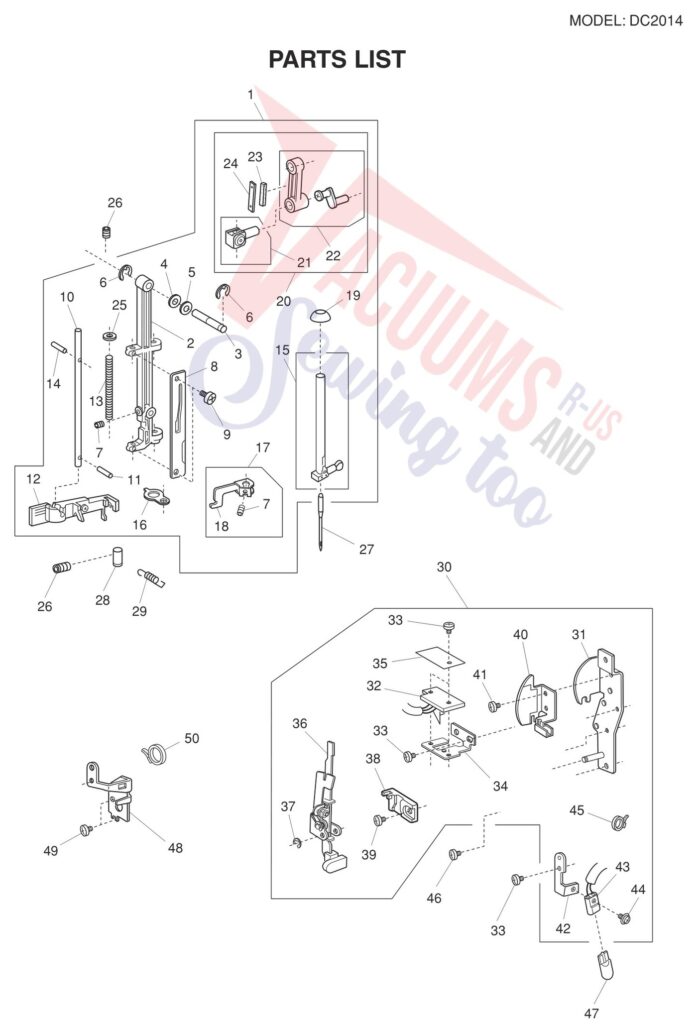 Janome DC2014 exploded schematic diagram (page 2)