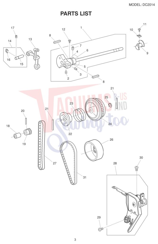 Janome DC2014 exploded schematic diagram (page 3)
