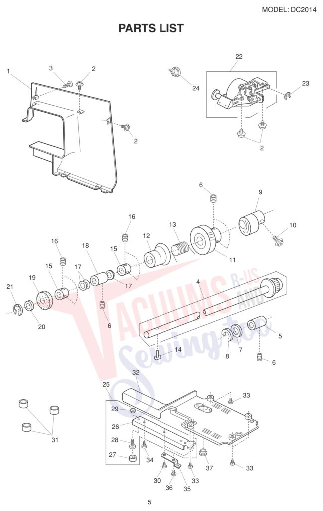 Janome DC2014 exploded schematic diagram (page 5)