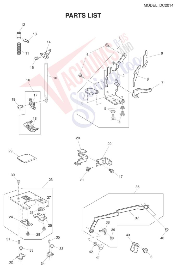 Janome DC2014 exploded schematic diagram (page 6)