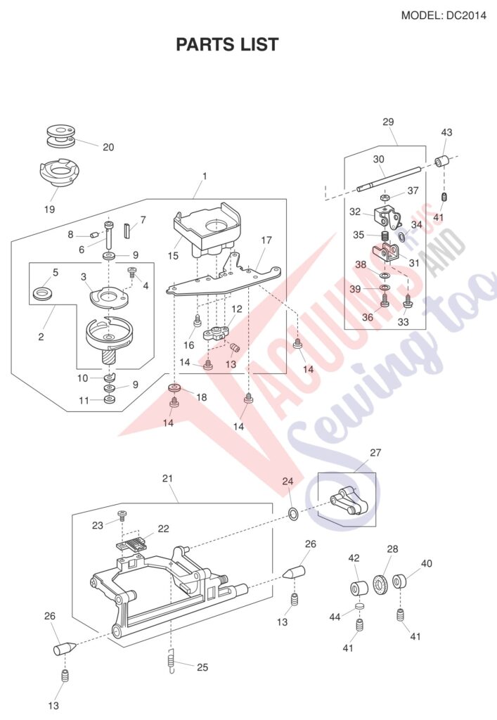 Janome DC2014 exploded schematic diagram (page 7)