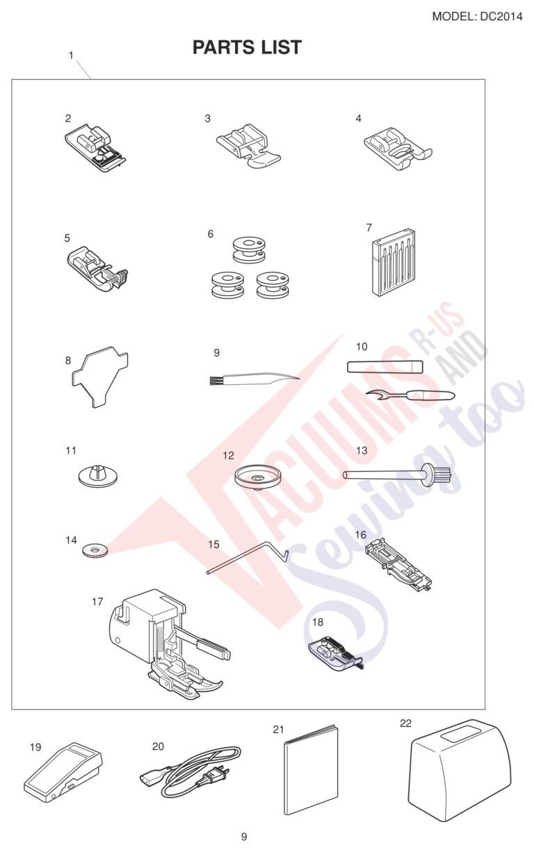 Janome DC2014 schematic page 9 preview