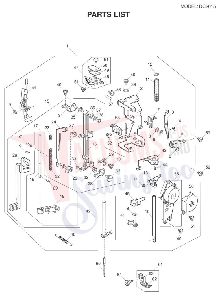 Janome DC2015 exploded schematic diagram (page 2)
