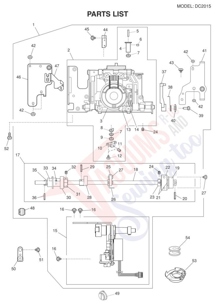 Janome DC2015 exploded schematic diagram (page 3)
