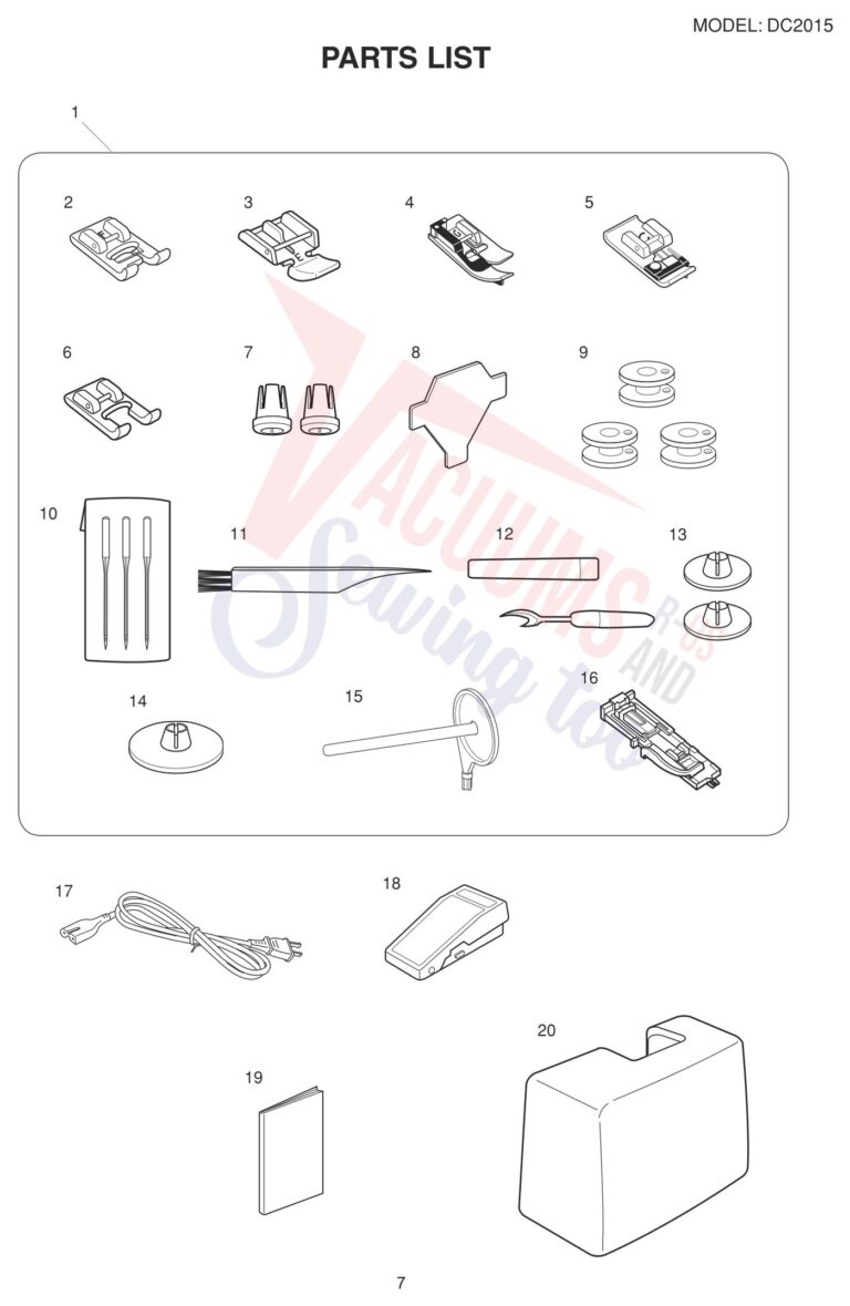 Janome DC2015 schematic page 7 preview