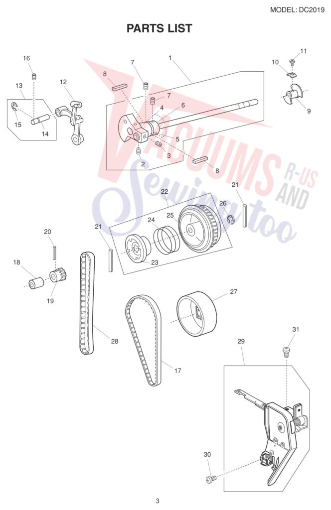 Janome DC2019 exploded schematic diagram (page 3)