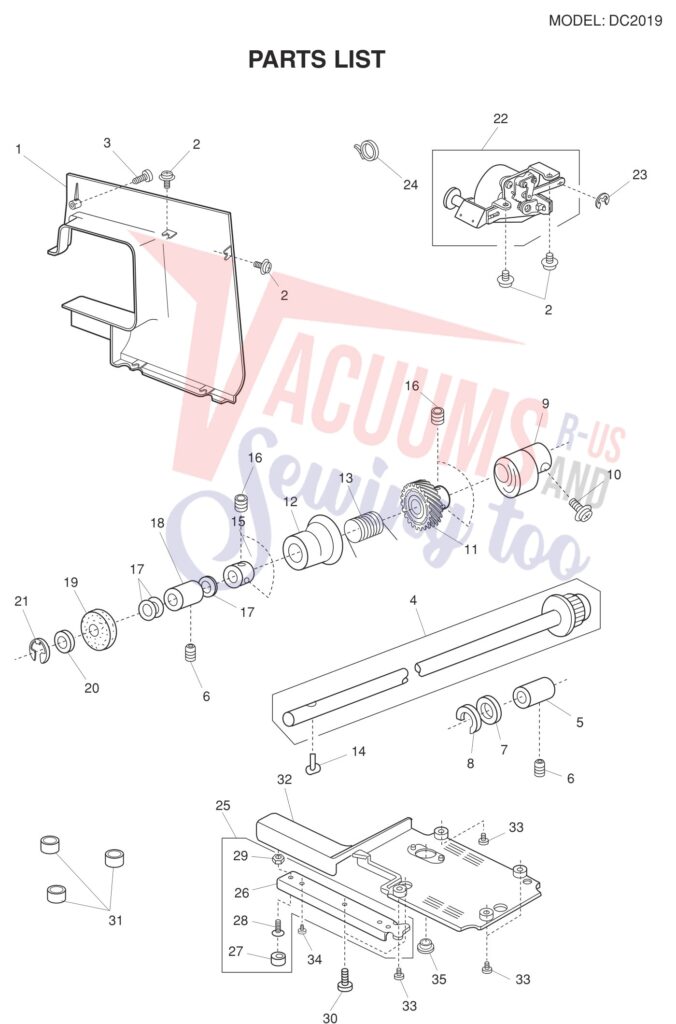 Janome DC2019 exploded schematic diagram (page 5)