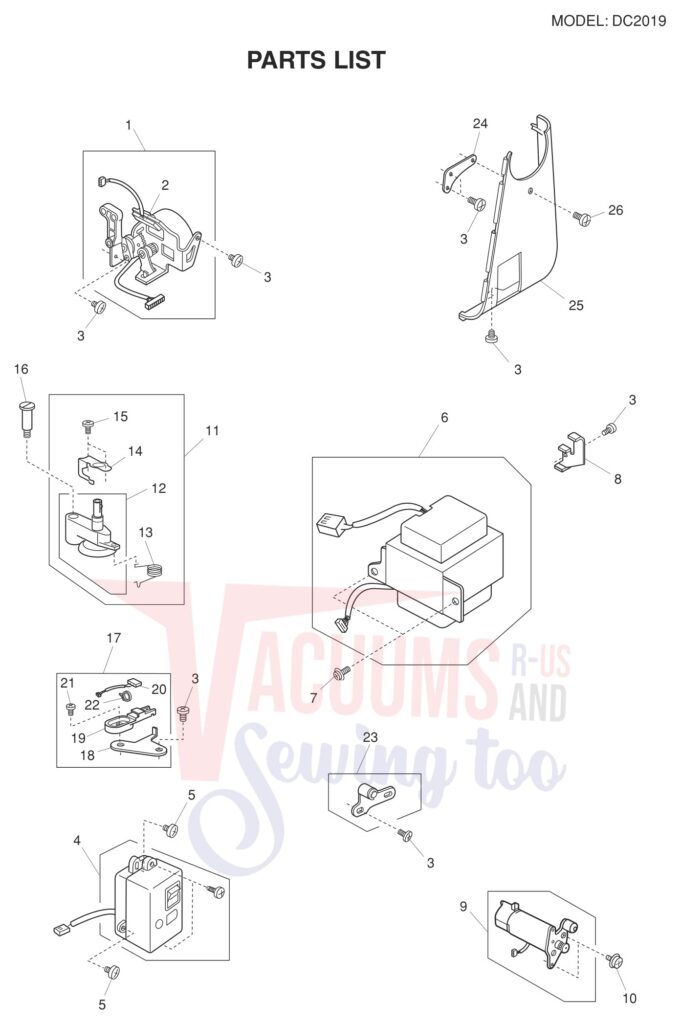 Janome DC2019 exploded schematic diagram (page 8)
