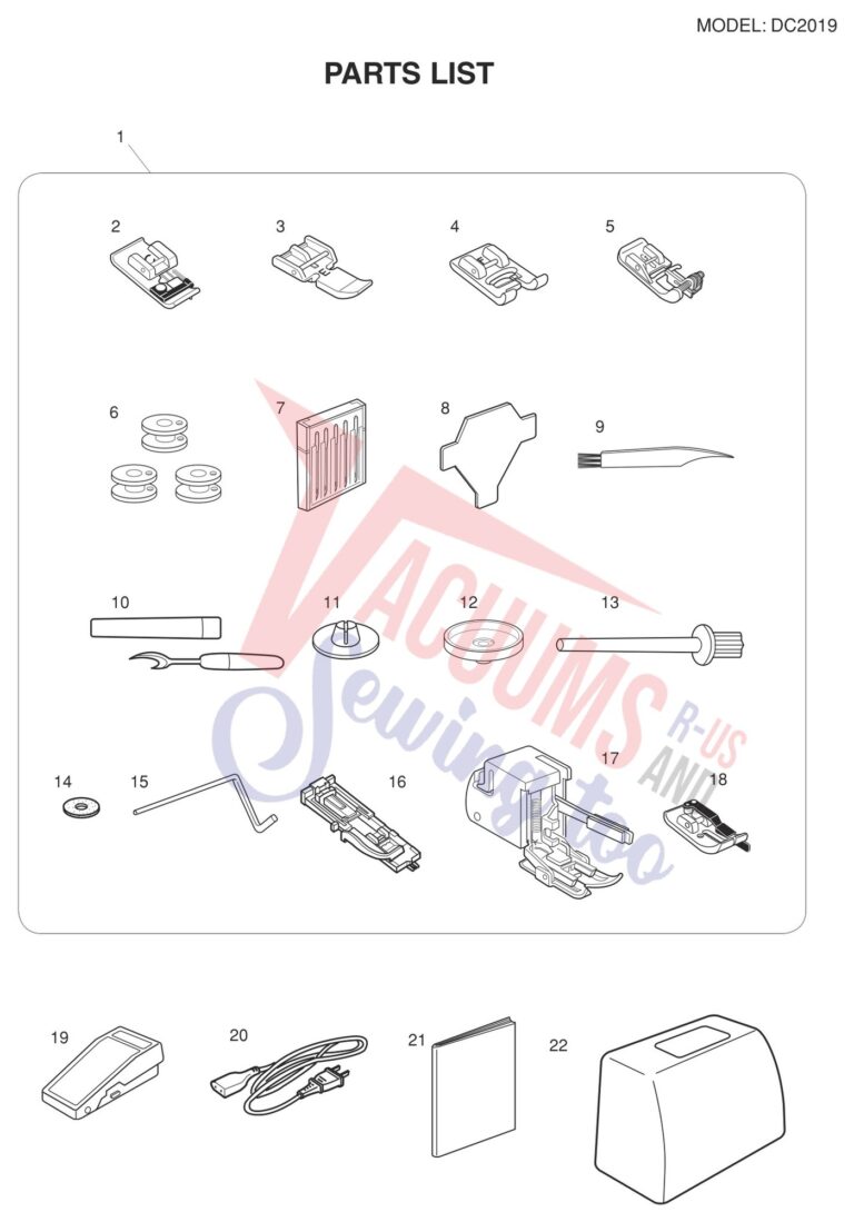 Janome DC2019 schematic page 9 preview