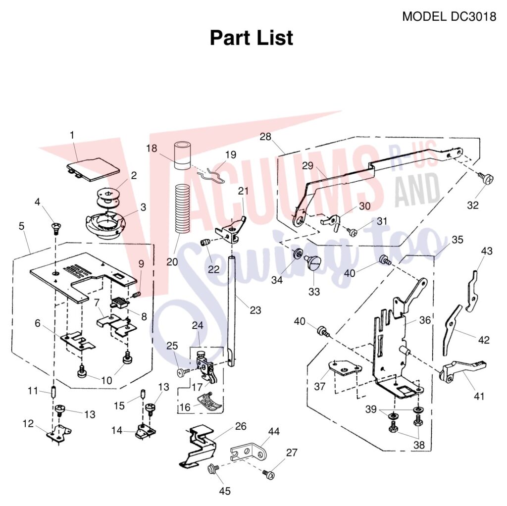 Janome DC3018 exploded schematic diagram (page 3)