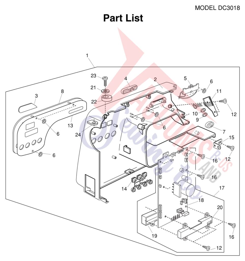 Janome DC3018 exploded schematic diagram (page 6)