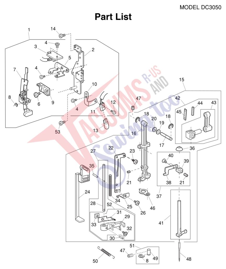 Janome DC3050 exploded schematic diagram (page 2)