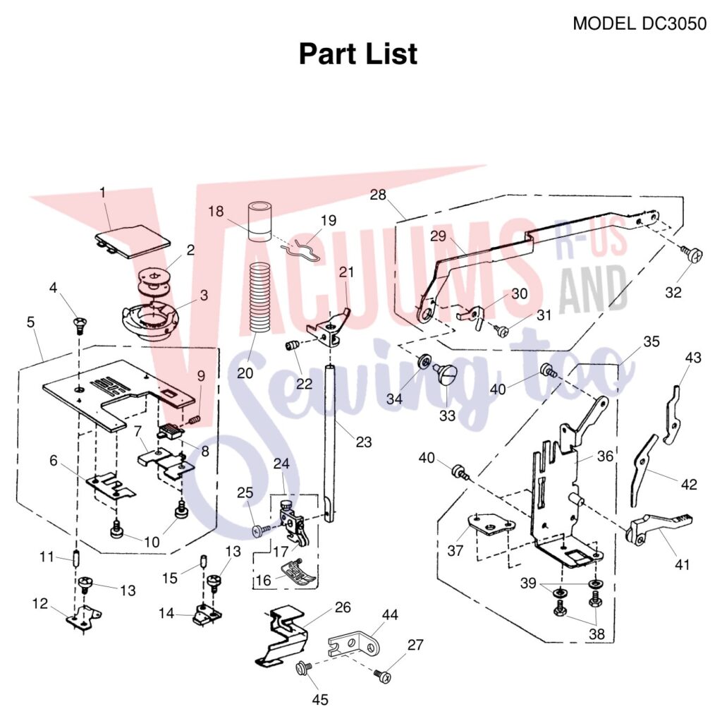 Janome DC3050 exploded schematic diagram (page 3)