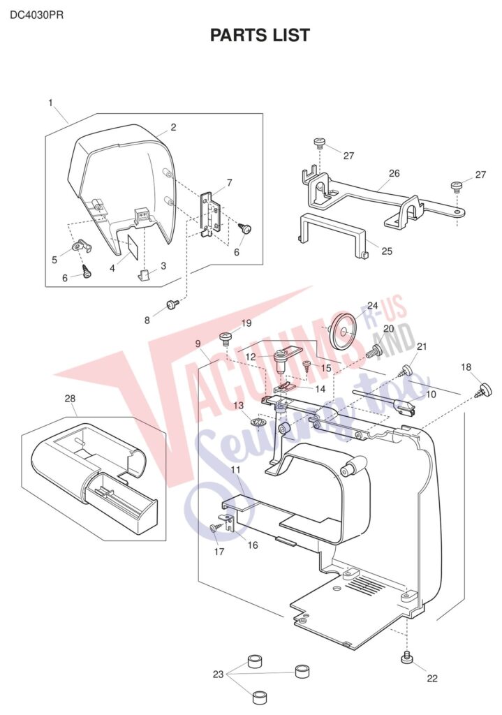 Janome DC4030 exploded schematic diagram (page 1)