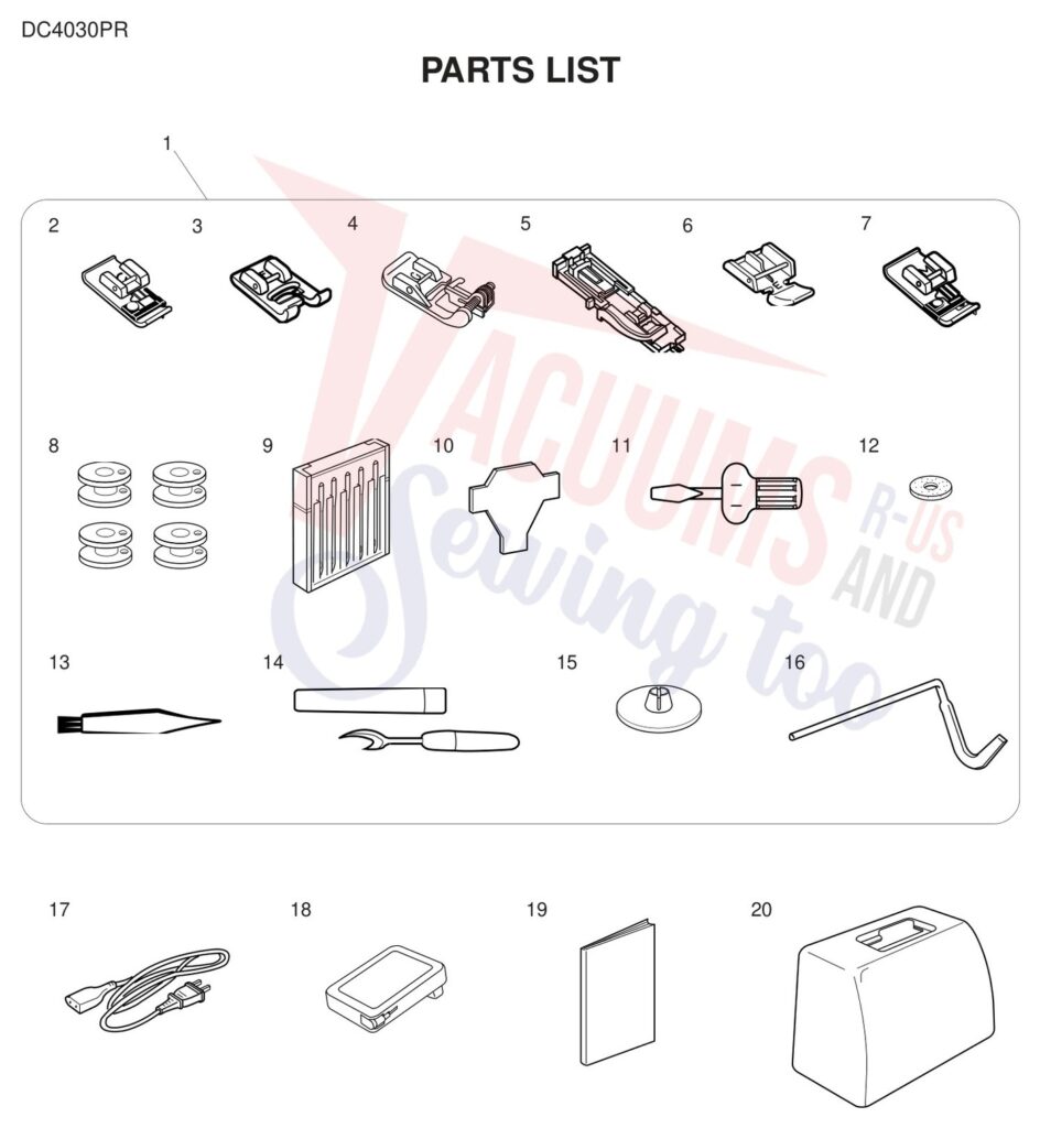 Janome DC4030 exploded schematic diagram (page 2)