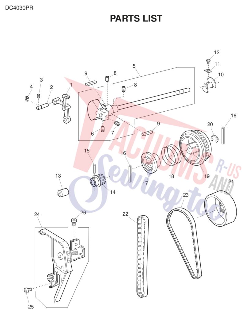 Janome DC4030 exploded schematic diagram (page 6)