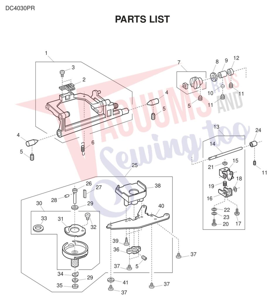 Janome DC4030 exploded schematic diagram (page 9)