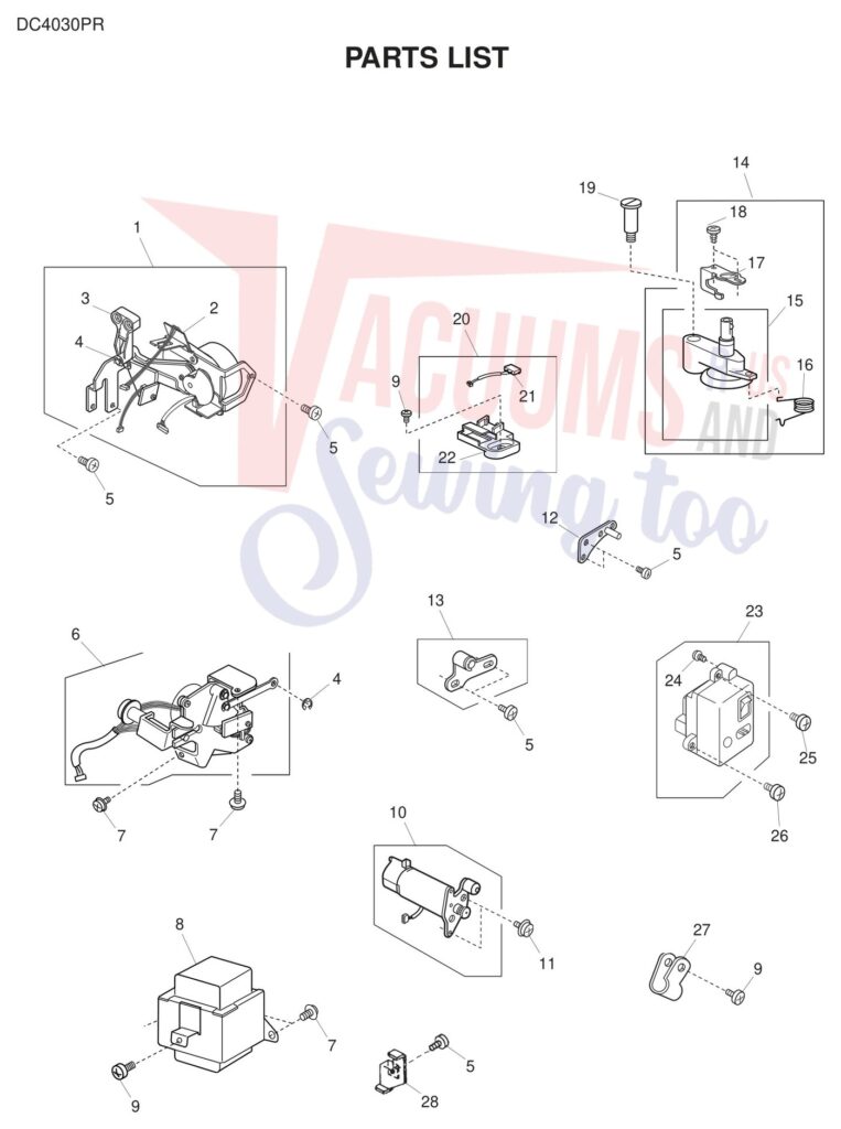 Janome DC4030 exploded schematic diagram (page 10)