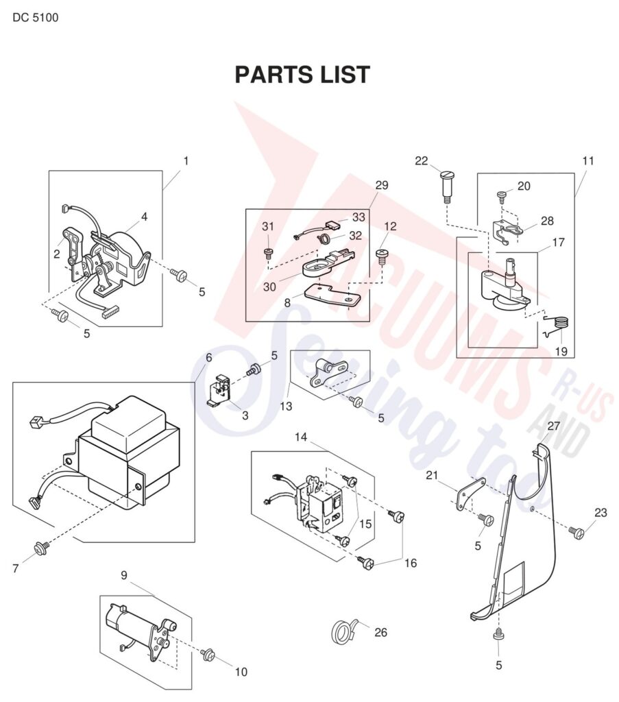 Janome DC5100 exploded schematic diagram (page 8)