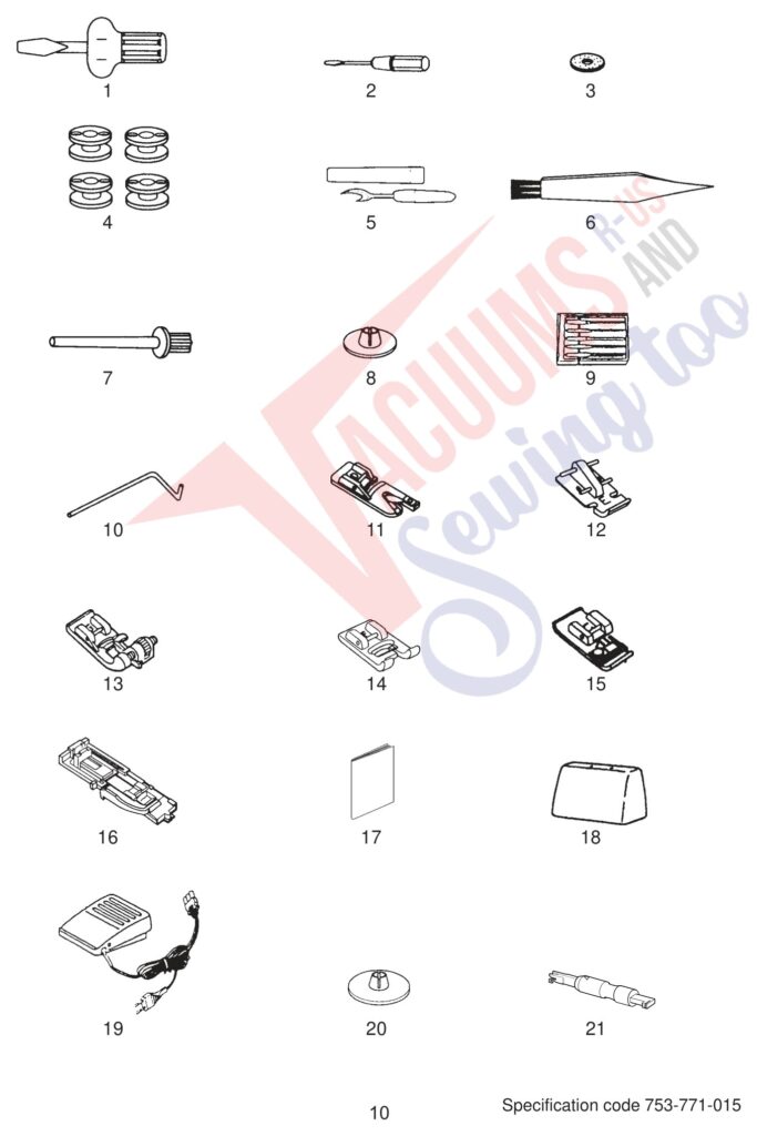 Janome DS3500 exploded schematic diagram (page 2)