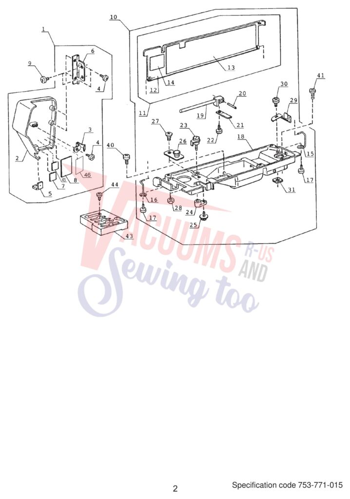 Janome DS3500 exploded schematic diagram (page 3)