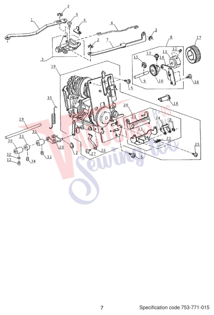 Janome DS3500 exploded schematic diagram (page 8)
