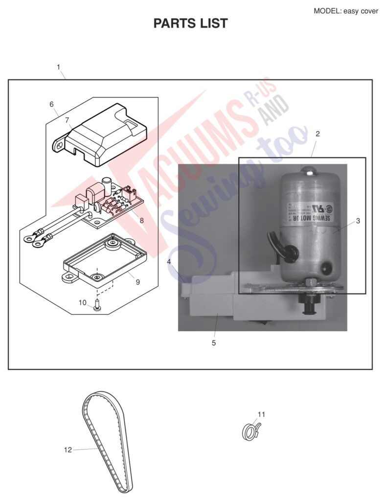 Elna EASYCOVER V2 exploded schematic diagram (page 8)