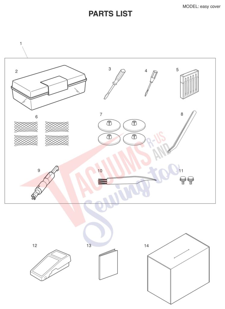 Elna EASYCOVER V2 exploded schematic diagram (page 9)