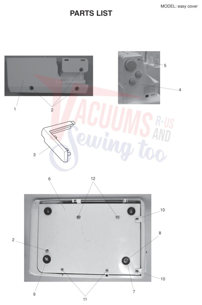Elna EASYCOVER V3 exploded schematic diagram (page 2)