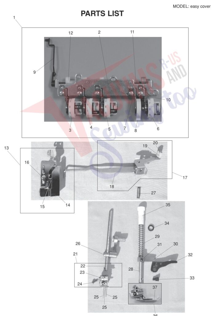 Elna EASYCOVER V3 exploded schematic diagram (page 4)