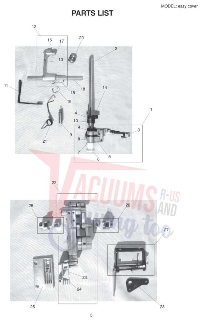 Elna EASYCOVER V3 exploded schematic diagram (page 5)