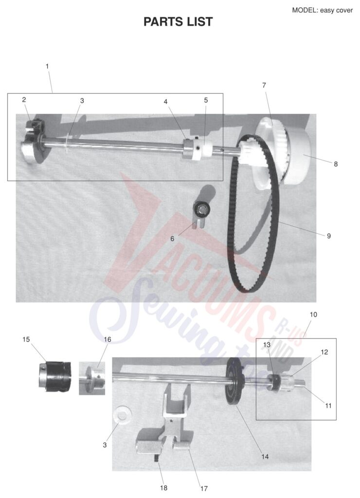 Elna EASYCOVER V3 exploded schematic diagram (page 7)