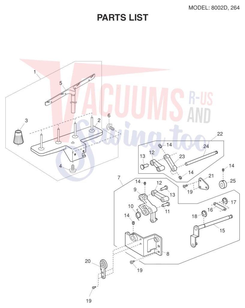 Elna EL264 V2 exploded schematic diagram (page 3)