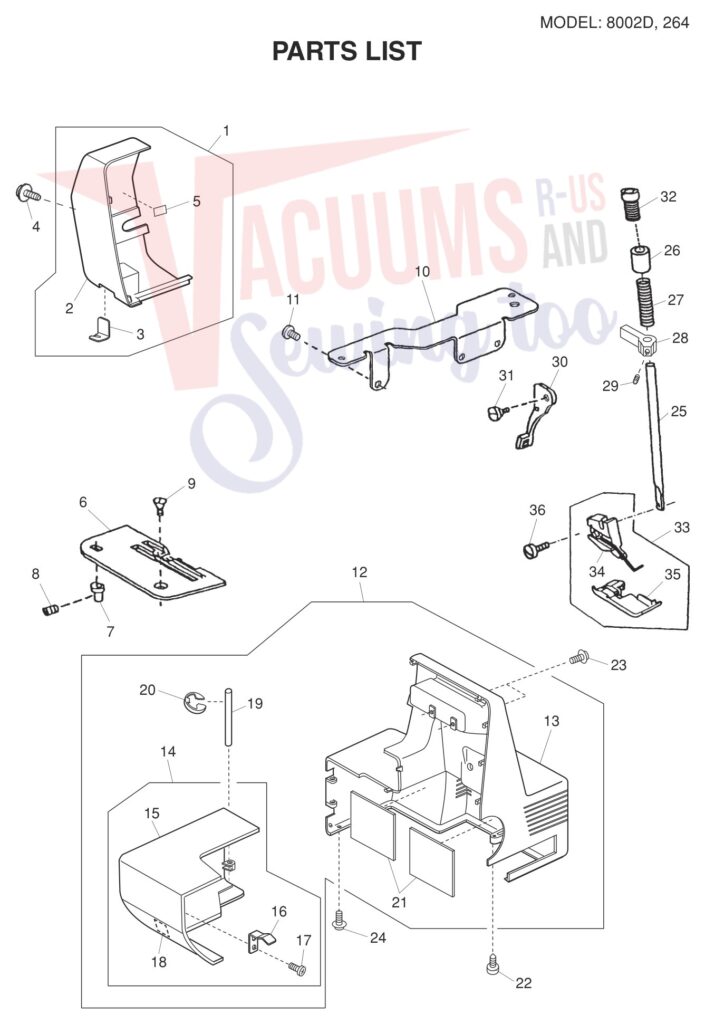 Elna EL264 V2 exploded schematic diagram (page 4)