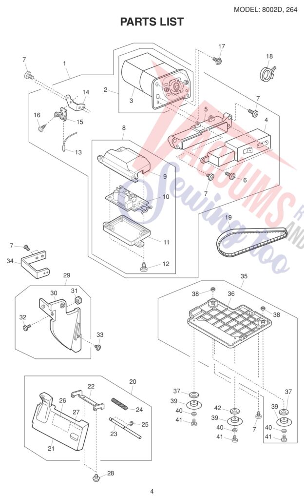 Elna EL264 V2 exploded schematic diagram (page 5)