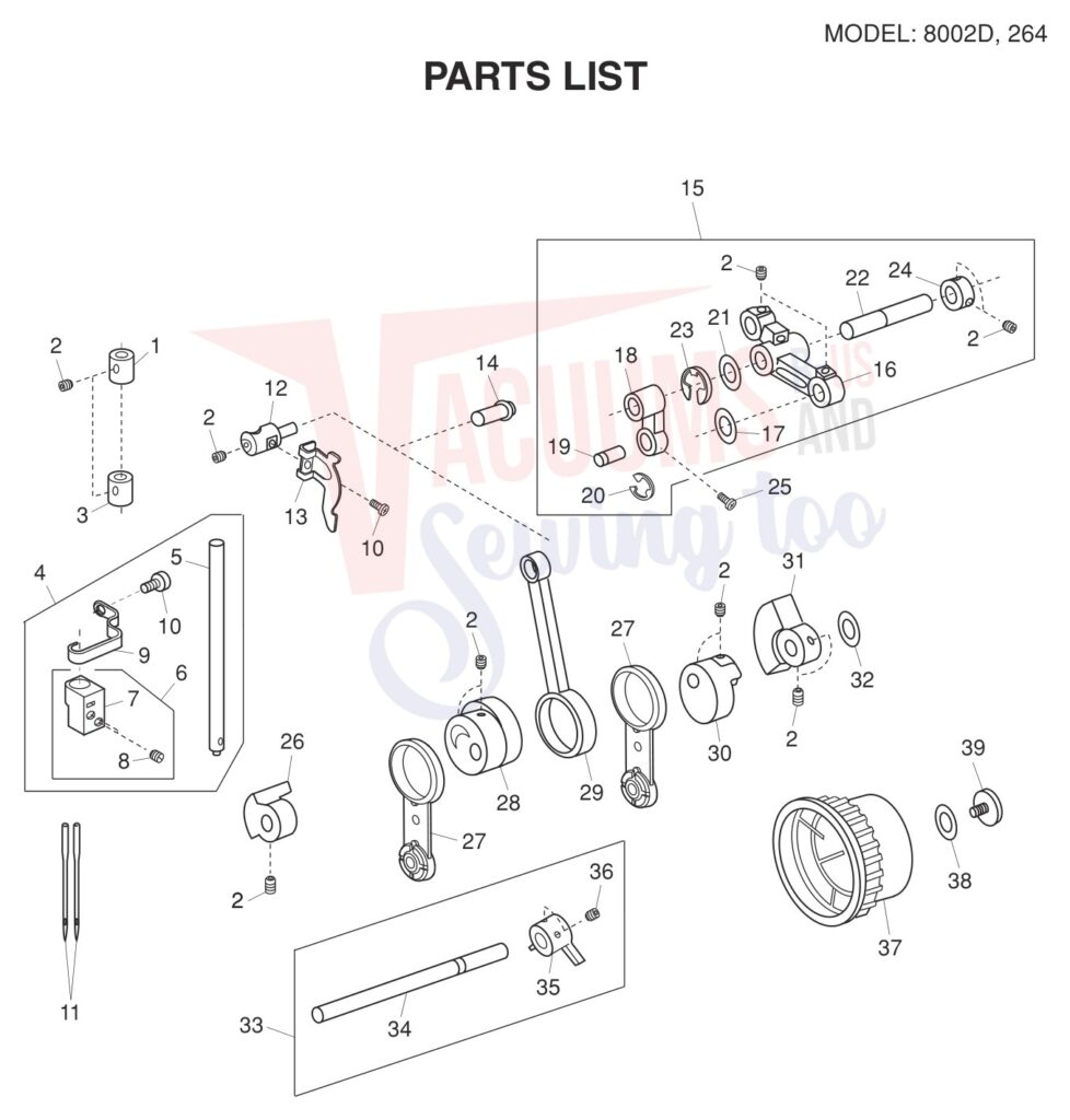 Elna EL264 V2 exploded schematic diagram (page 6)
